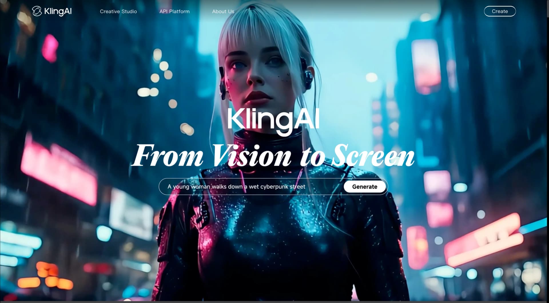 Kling AI interface