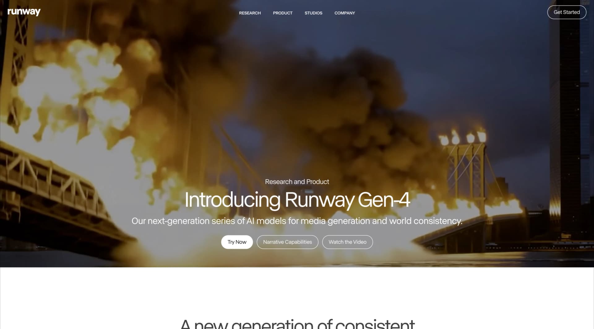 Runway Gen 4 AI video generator interface