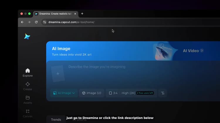 Dreamina AI website homepage