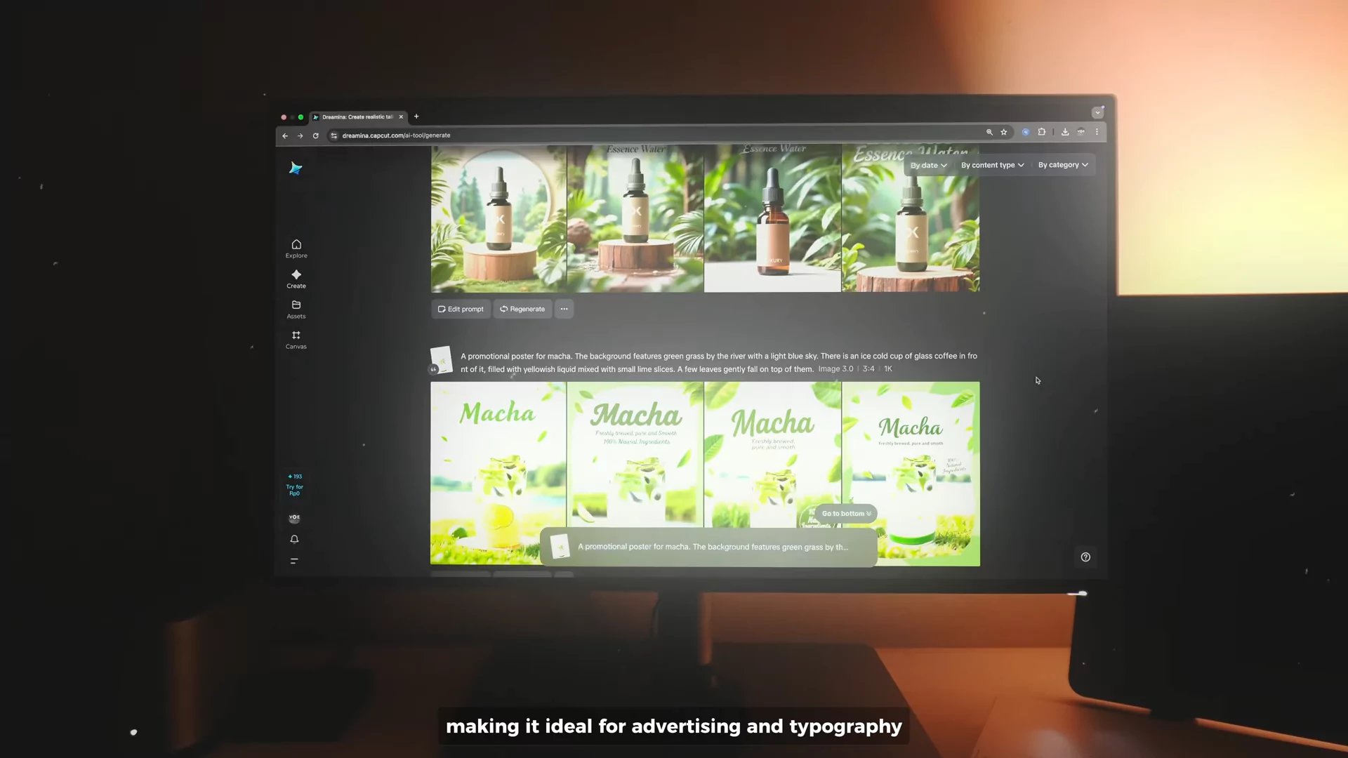 Uploading product image in Dreamina AI