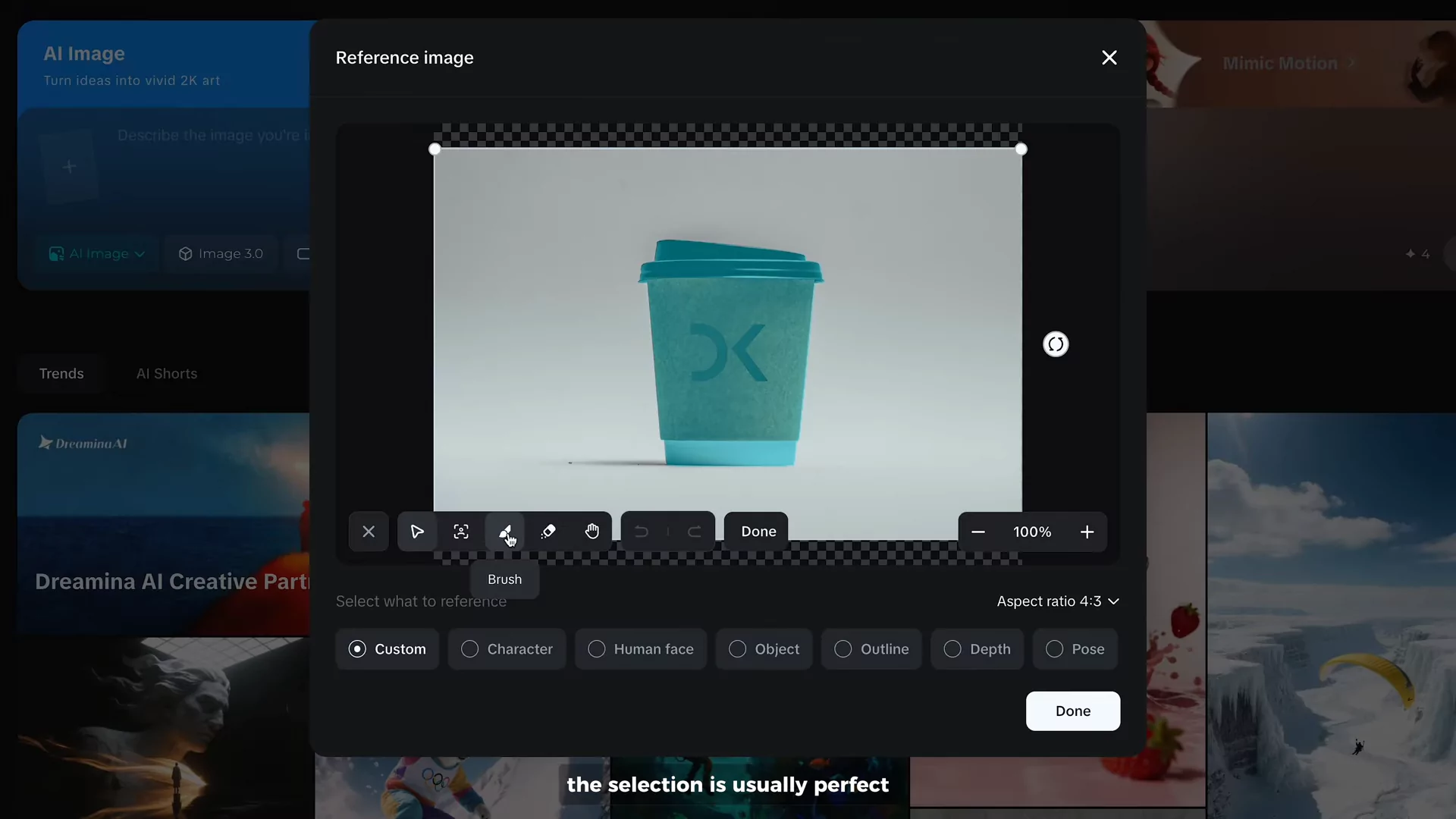 Dreamina AI remove background tool