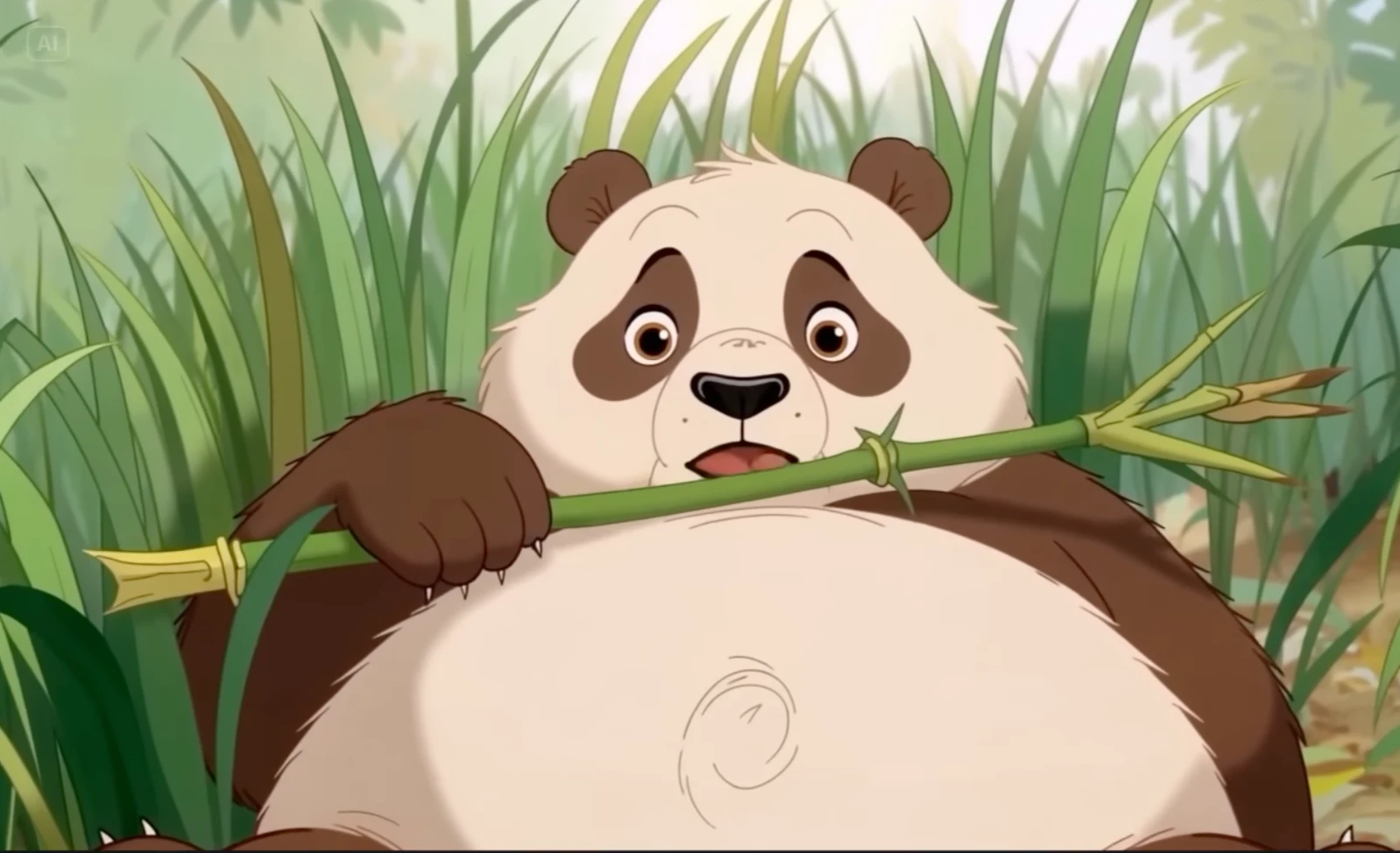 Dreamina Cartoon Panda Scene