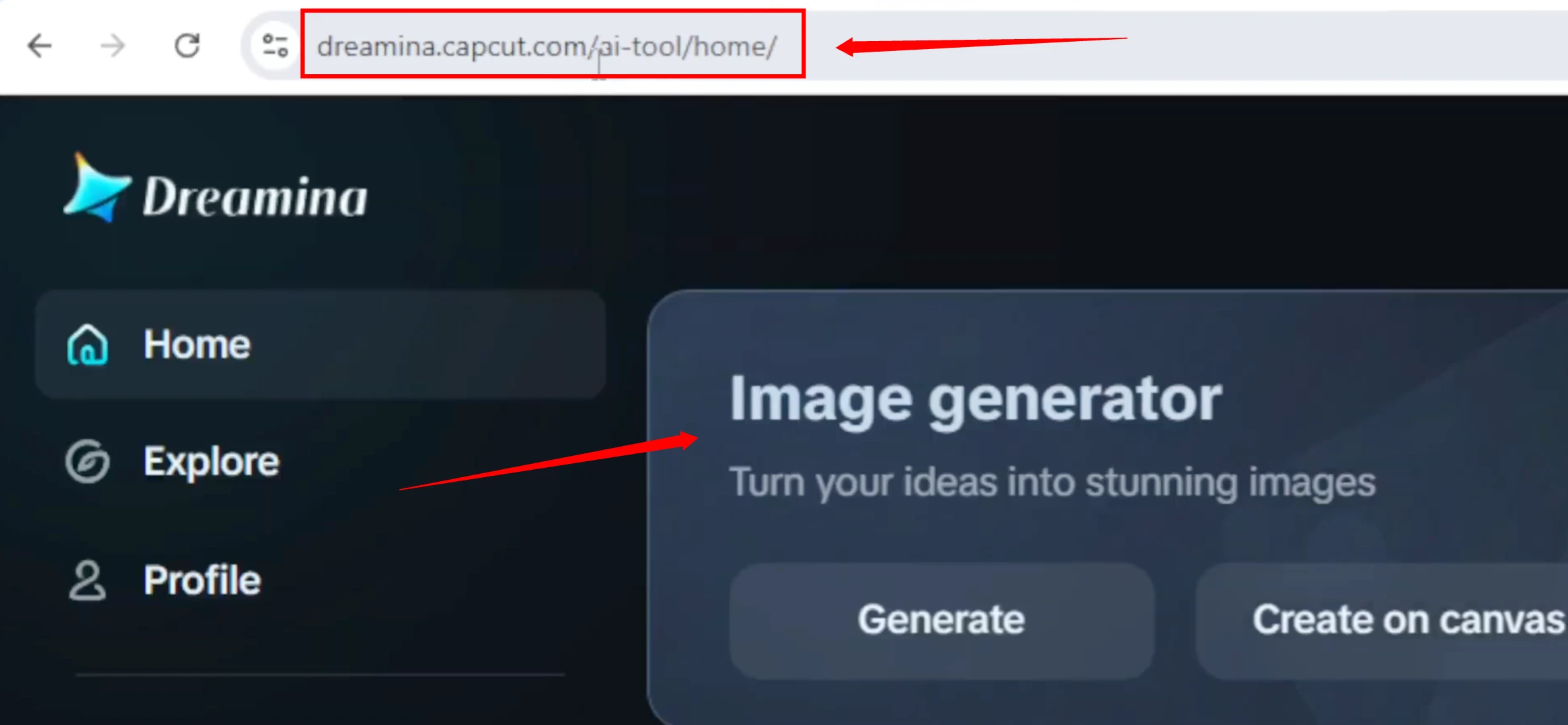 Dreamina Image Generator Dashboard