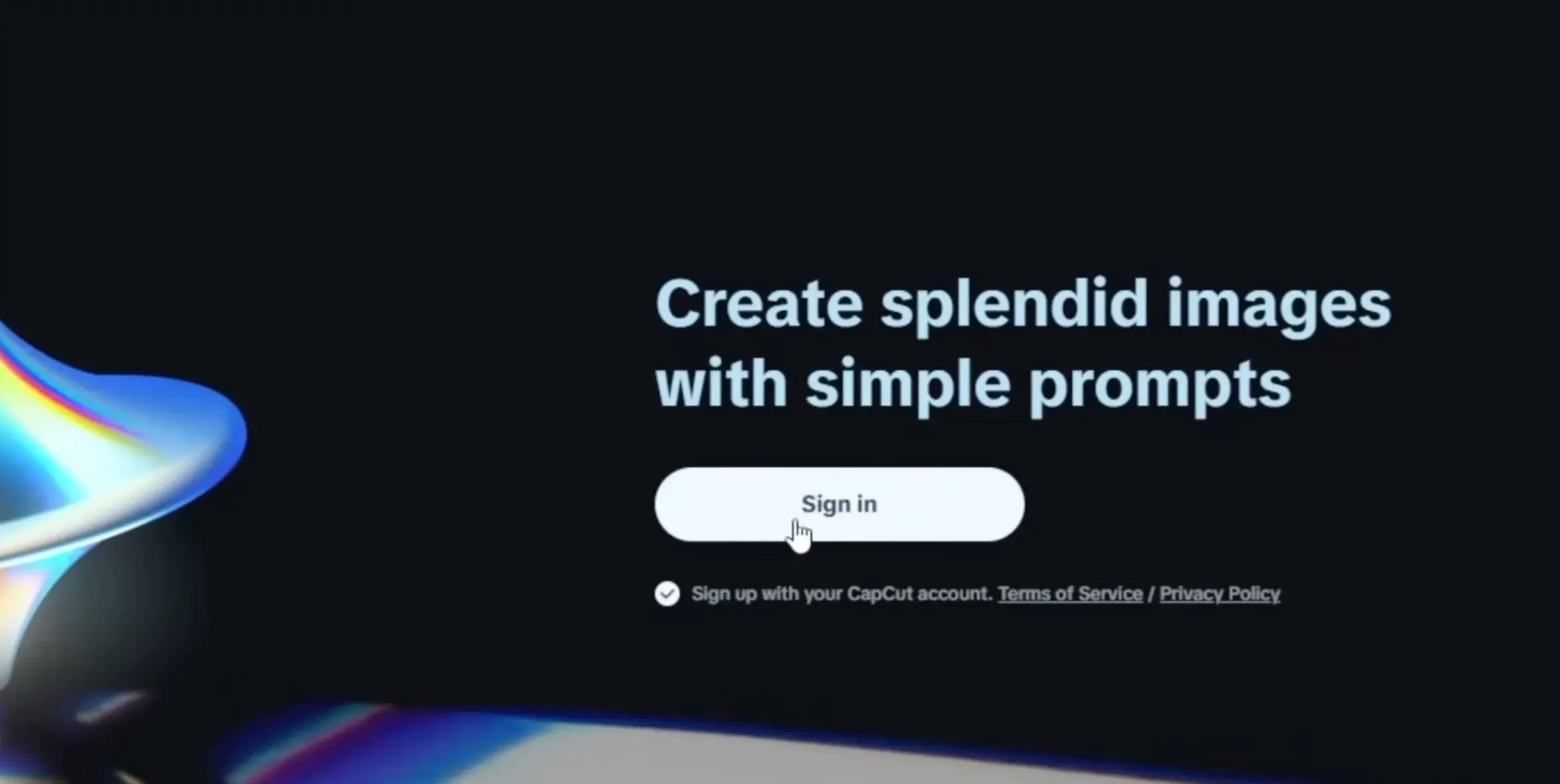 Dreamina AI Sign In Interface