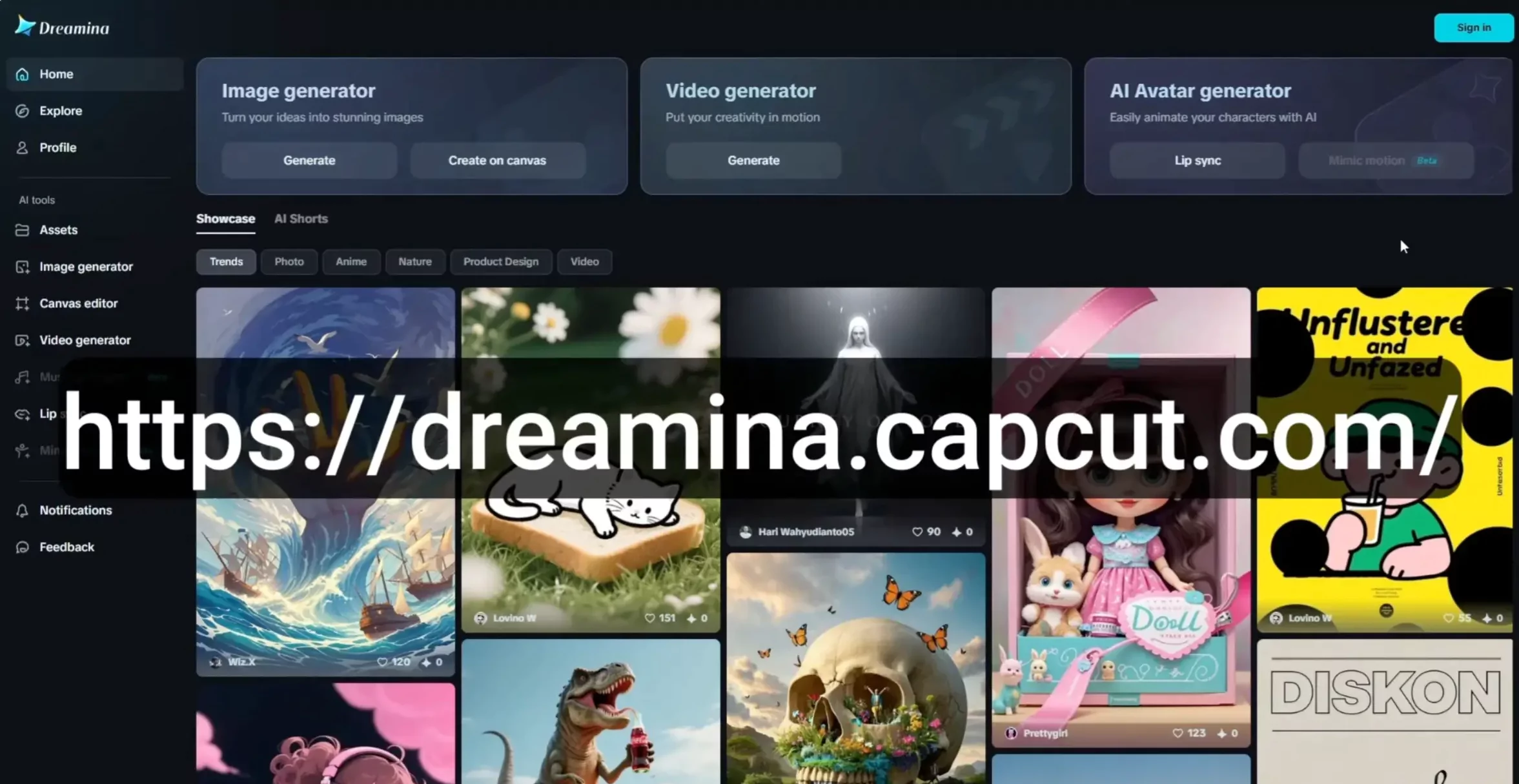 Dreamina AI Lip Sync Interface - Visit dreamina.capcut.com