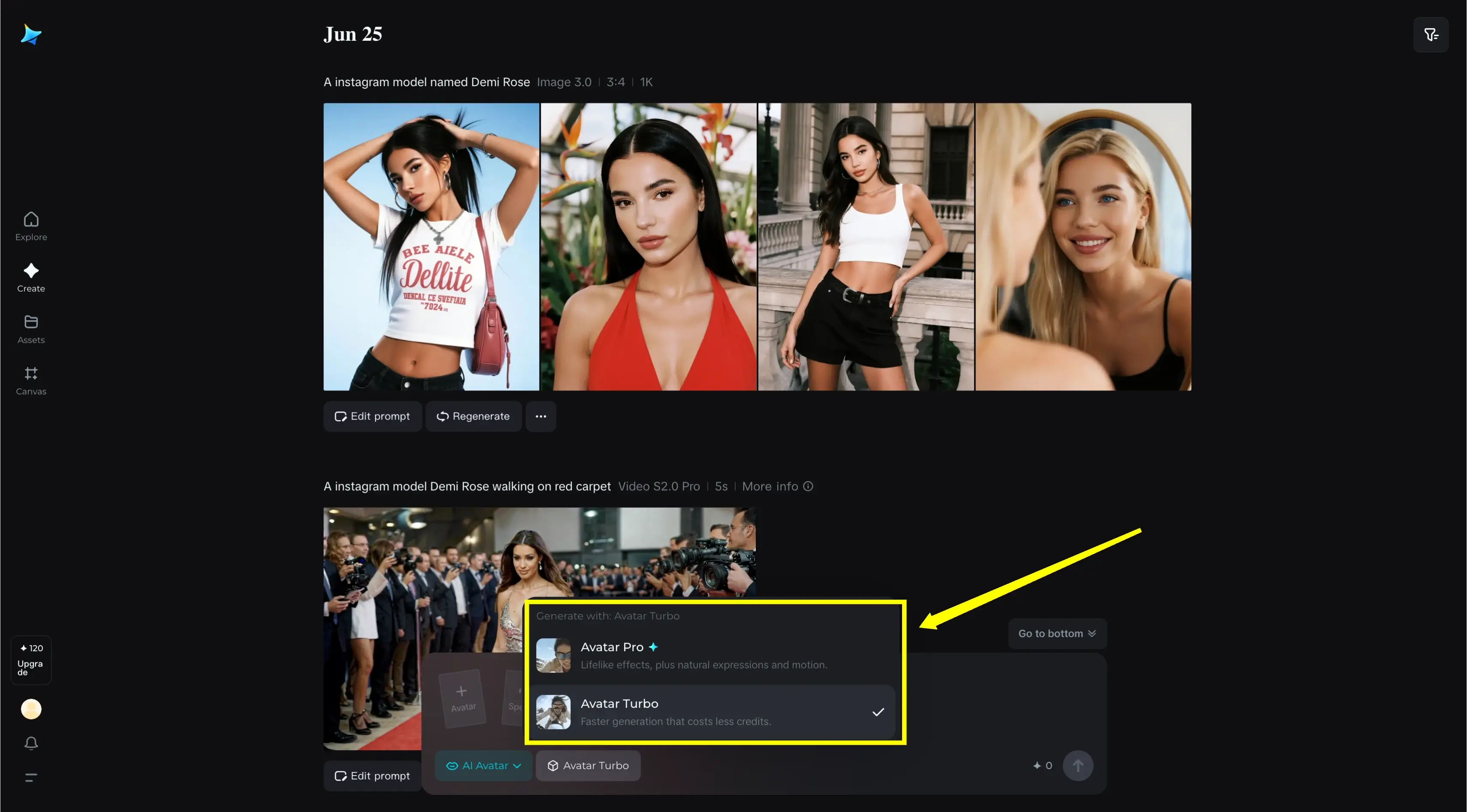 Dreamina AI Avatar Model Selection