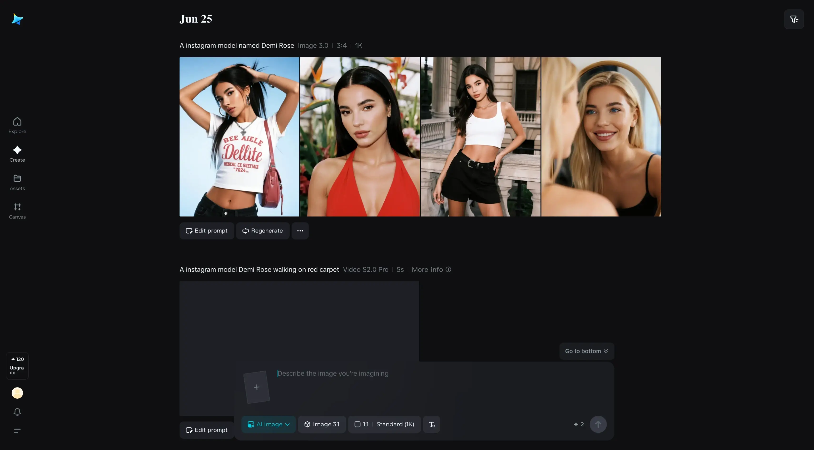 Dreamina AI Image Generation Interface
