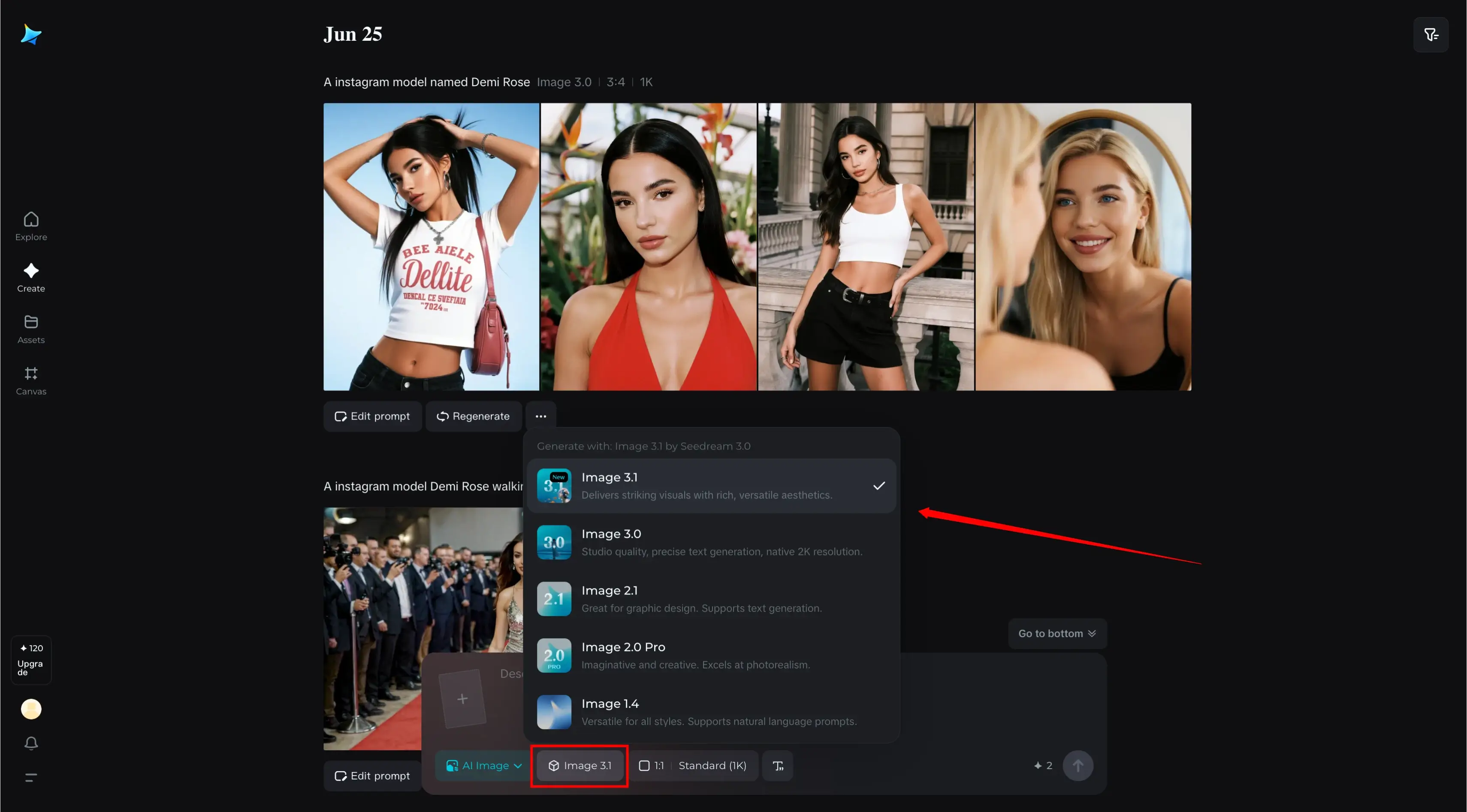 Dreamina AI Model Selection